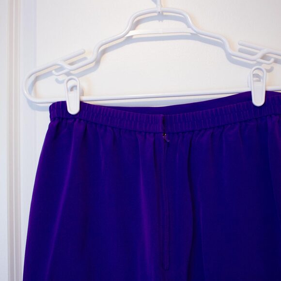 Dramatic VTG 14 Skirt Silk Violet Purple Maxi Bold Slit 90s | Bright Winter - Picture 6 of 8
